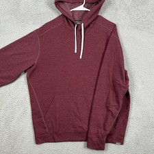 Eddie Bauer Men Large Sweatshirt Hoodie Burgundy Long Sleeve Pocket Pullover EUC