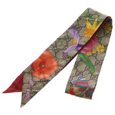 GUCCI GG Pattern Silk Scarf Brown 87cm 4.9cm Men's Pre-owned