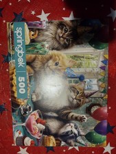 Springbok "Cat Birthday Party" 500 Piece Jigsaw Puzzle COMPLETE