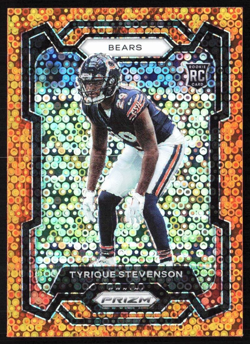 2023 Prizm Orange Disco Prizms Tyrique Stevenson Rookie Chicago Bears #316
