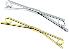 2Pcs Gold & Silver Tie Collar Bar Pin Shirt Clip Metal Collar Pins for Men