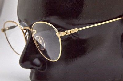 Handgefertigte Old Money Brille Gold Rund  Metallfassung Vintage 80s