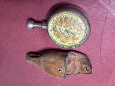 #ad Vintage U.S. Gauge Co. New York Tire Air Pressure Gauge And Beaver Hide Pouch $102.79