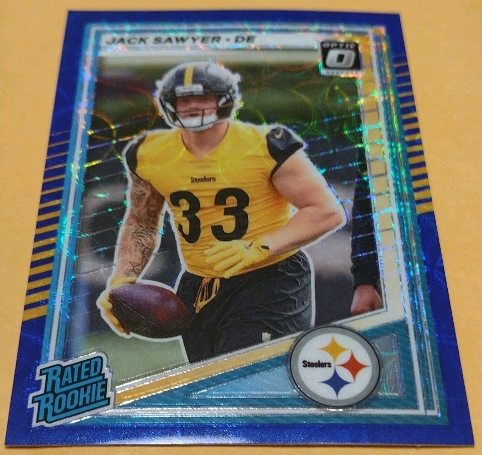 2025 Panini Donruss Optic Rated Rookie Jack Sawyer #220 Blue Scope Prizm SP RC