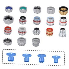 18pcs Faucet Adapter Kit - Brass Faucet Aerator Adapter Set Male 18 pcs set