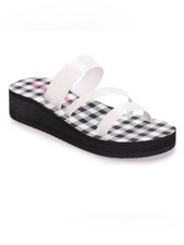Betsey Johnson Gingham Platform Sandals White...
