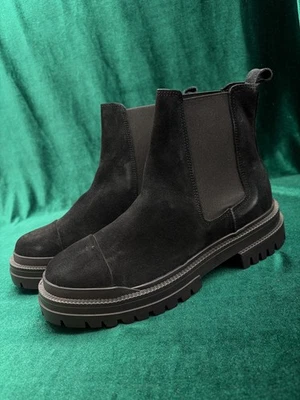 Bottes femme BILLI BI C1003 EU 37 Chelsea cheville daim noir bout rond classique - Photo 1/4