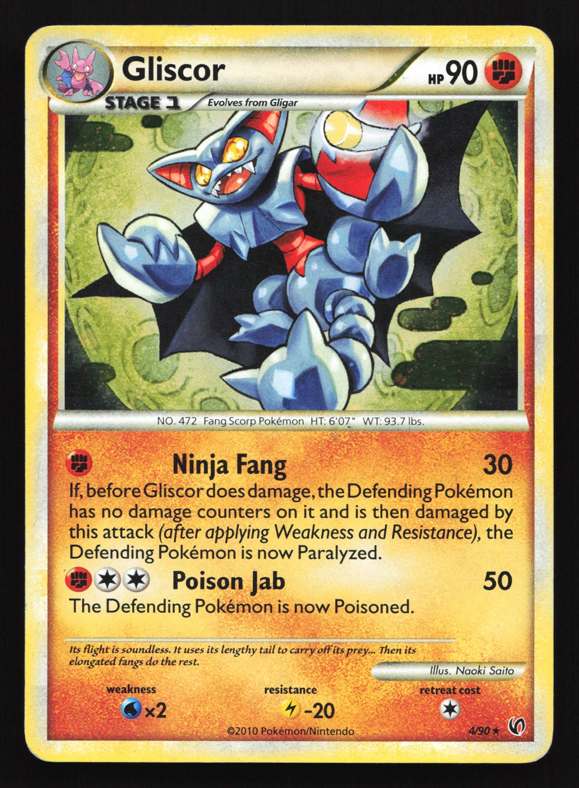 Gliscor 4/90 Undaunted Holo Rare Pokemon Card SWIRL