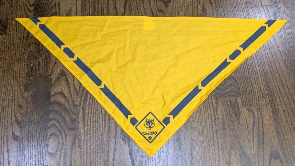 BSA Cub Scouts Boy Scouts of America Bandana Neckerchief Yellow Vintage Scarf - Image 3 of 3