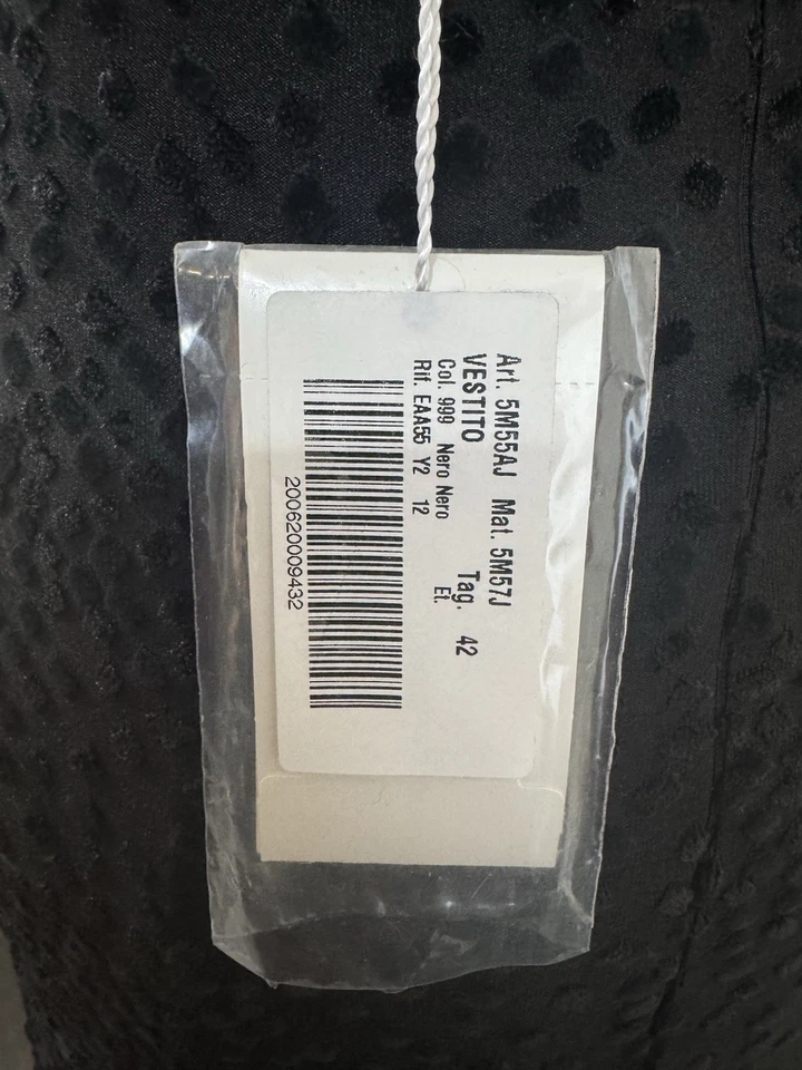 Vestido midi jersey negro Armani Collezioni IT 42 UK 10 NUEVO CON ETIQUETAS noche cóctel fiesta Foto 4 de 4