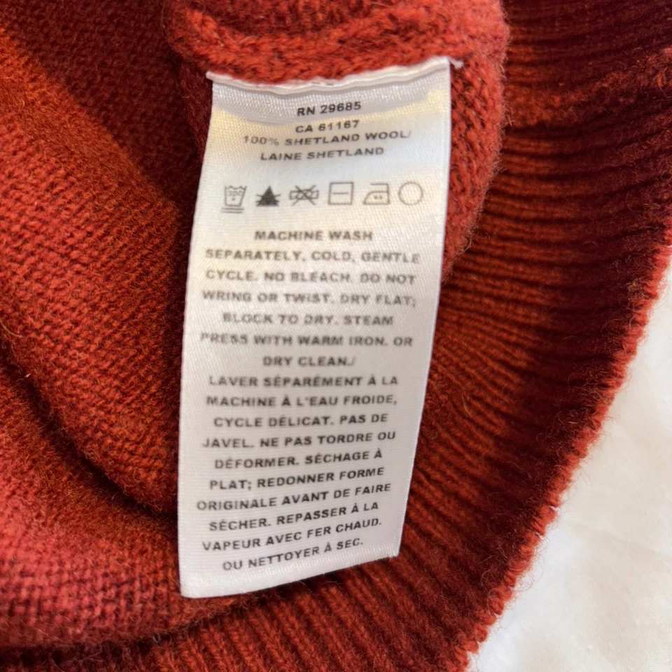 Pendleton Jumper Mens XL 100% Shetland Wool Knit Sweater Pullover Burnt Orange - Image 3 of 4