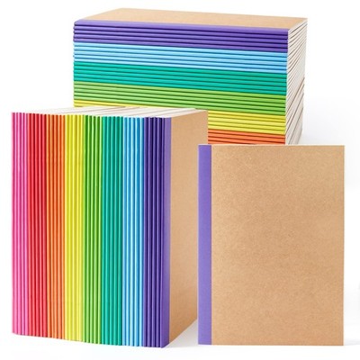 80 Pack Composition Notebooks Bulk, Kraft Cover Lined Blank College Ruled Com...