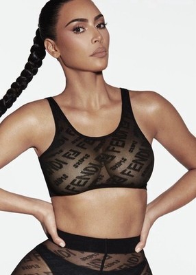 NWT FENDI x Skims Hosiery Bralette In Black Size XS