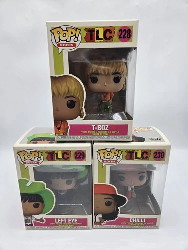Funko Pop! Rocks: TLC T-Boz #228 Left Eye #229 Chilli #230 Full Set Lot Of (3)