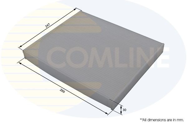 Cabin Pollen Air Filter 247 mm Length Fits Volvo C40 XC40 COMLINE EKF447