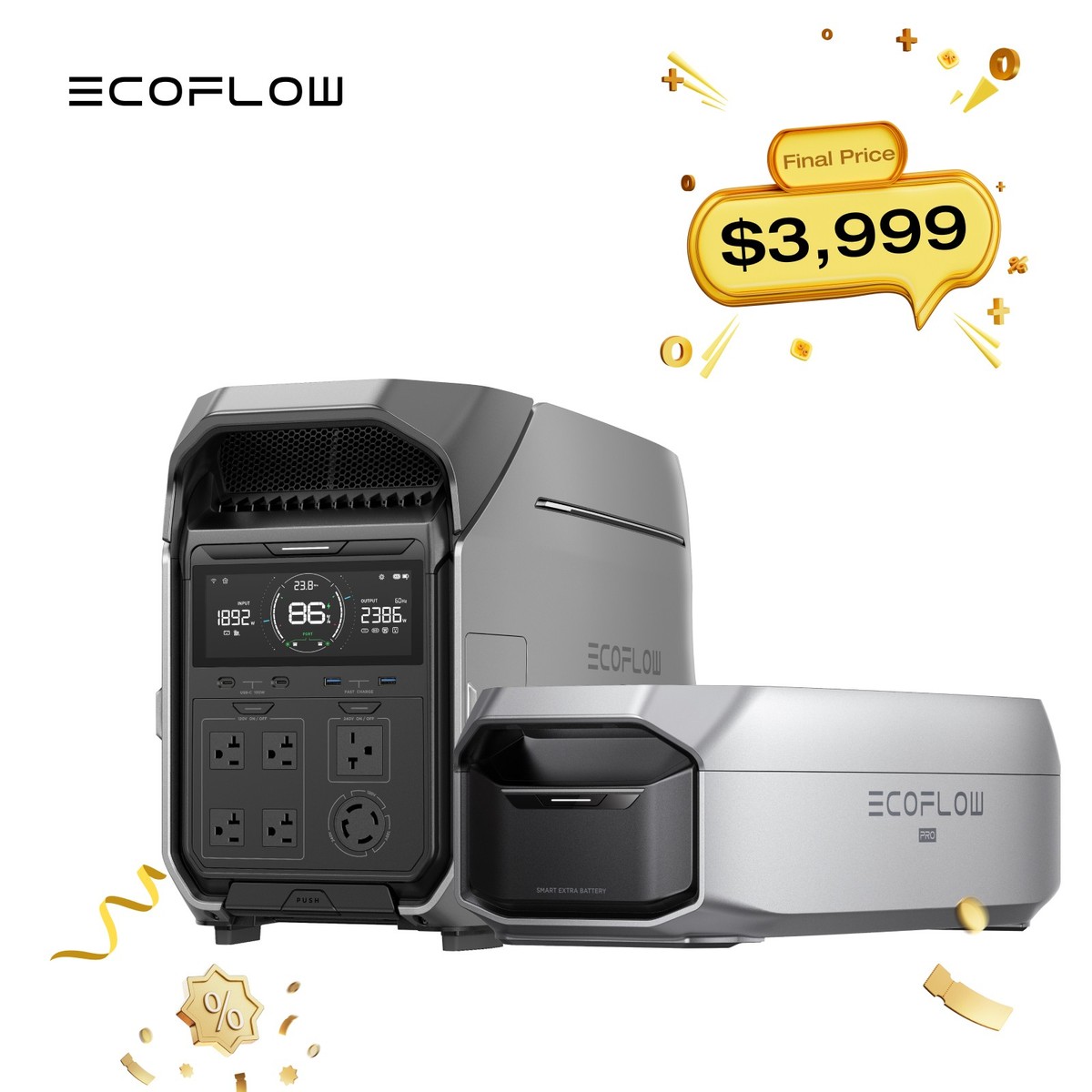EcoFlow DELTA Pro 3 8000Wh Portable Power Station with Extra