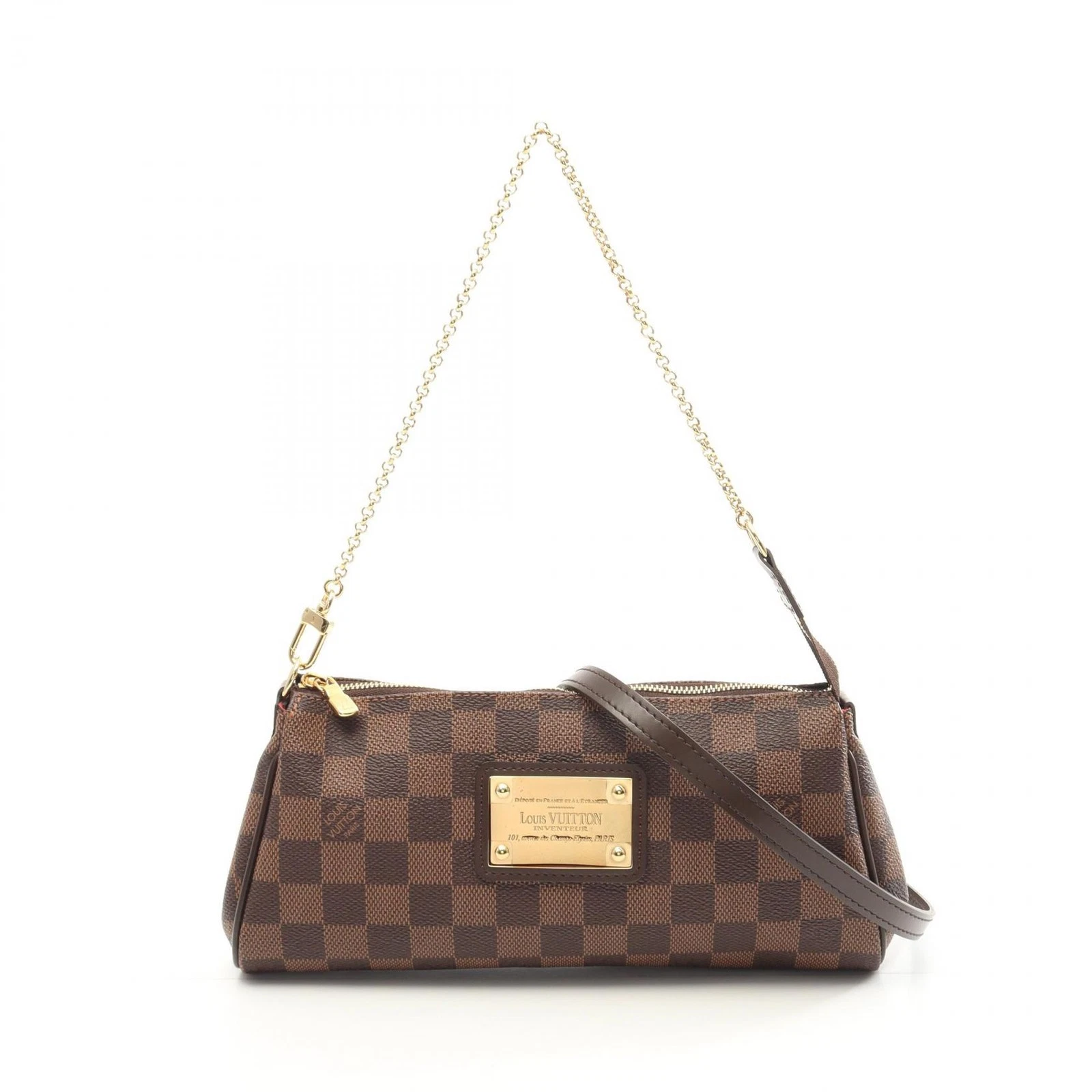LOUIS VUITTON（LV） Borsa a tracolla Louis Vuitton Eva N55213 tela damier marrone Ebene usata donna