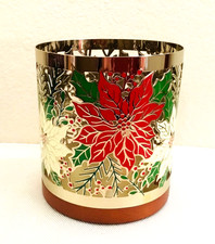 Yankee Candle  "Poinsettia"  Metal  Candle Holder  New