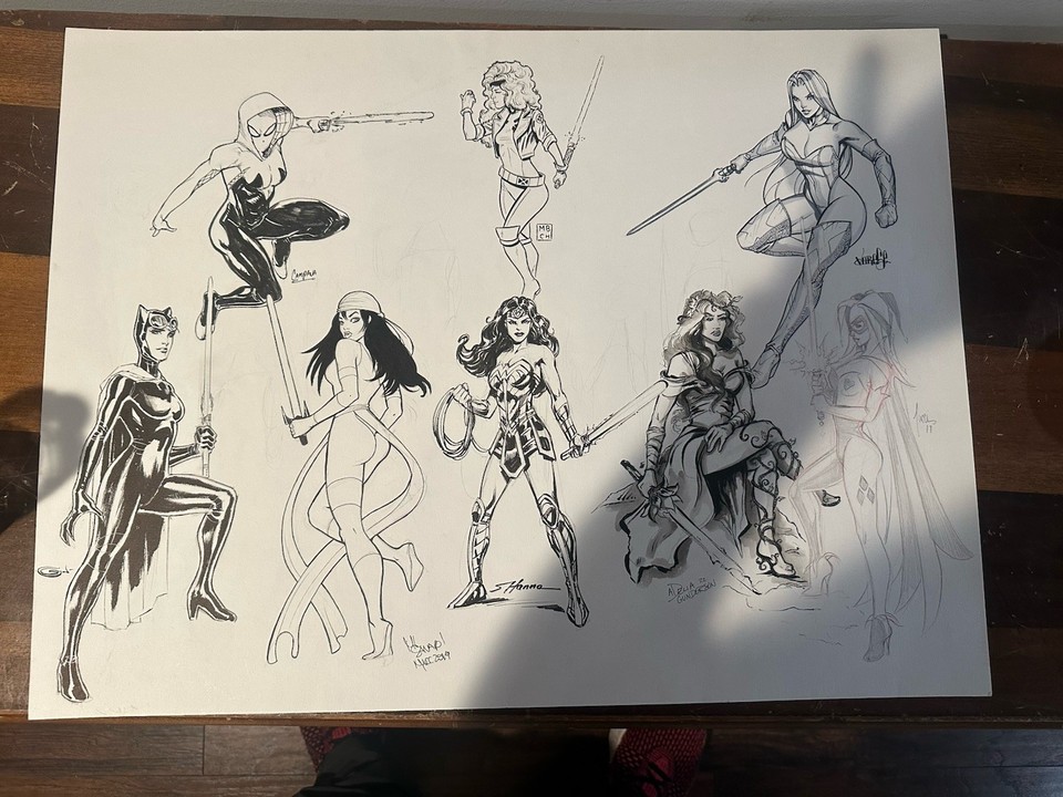 Marvel/DC Female Jedi Jam Piece Multiple Artists Comic Art