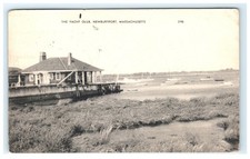Early Yacht Club Newburyport Massachusetts Postcard 1919  - Damaged