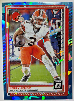 2025 Donruss Optic #127 Jerry Jeudy FOTL PRIZM Blue Ice /15 Browns Alabama  5/15