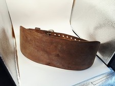 Vintage Altus Genuine Leather Weight Lifting Belt Double Prong Brown Sz L 34-42