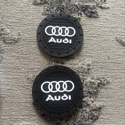 Audi Cup Holder Rubber Pad Liner 2 Piece Set  New 