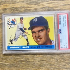 1955 Topps High # Johnny Sain #193 PSA 5 EX New York Yankees Baseball Card