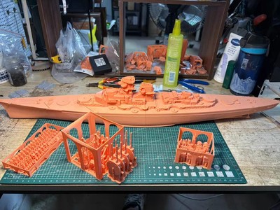 3D Printed 1/350 German Bismarck Battleship Unpainted Model Kit NEW