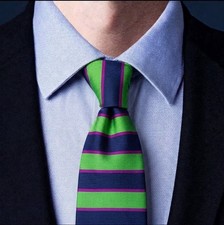 Brooks Brothers Mens Silk Tie Green Purple Striped Regimental Made in USA