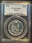 1956 P Half Dollars Franklin PCGS PR-65 Type 2