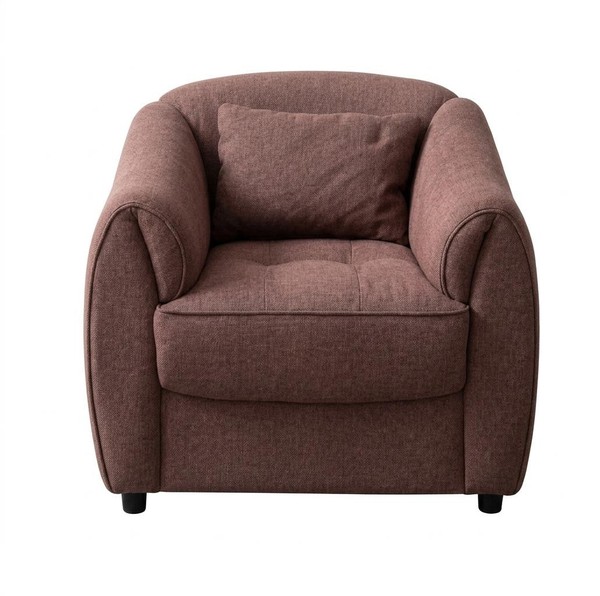 Brauner Stoffsessel Weicher Sessel Mit Kissen WohnzimmermöBel-image
