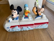 Disney Matterhorn Bobsleds Canister Set Mickey, Donald, Goofy Minor Crazing