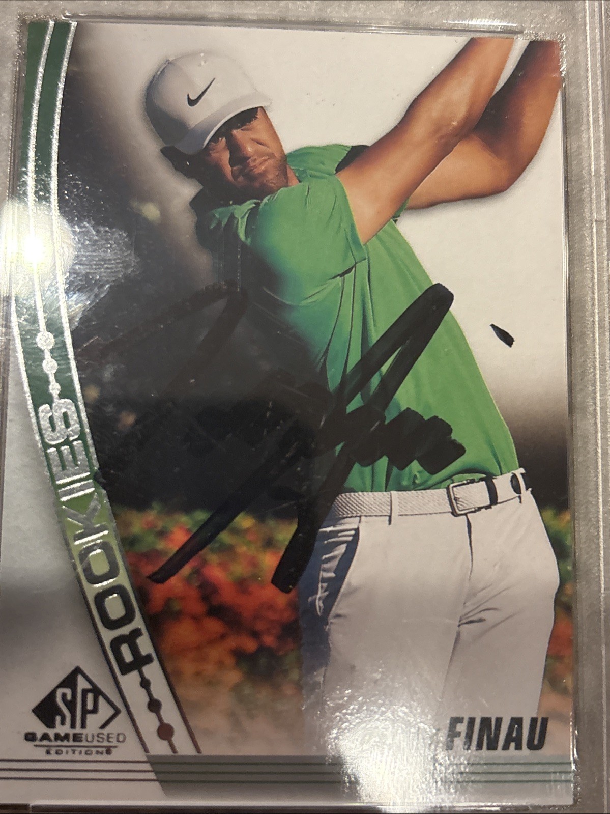 Tony Finau Signed 2021 SP Game Used Rookie Autograph Card PSA DNA RC Auto view 2