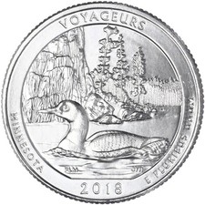 2018 P Parks Quarter ATB Voyageurs National Park Gem BU CN-Clad See Pics Z778