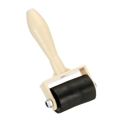 1.6 Inch Rubber Roller Brayer Tool for Wallpaper Art Craft Printmaking, Black