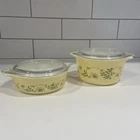 Set of 2 PYREX SHENANDOAH Covered Casserole Dishes W/  Lids 470, 471, 473-B