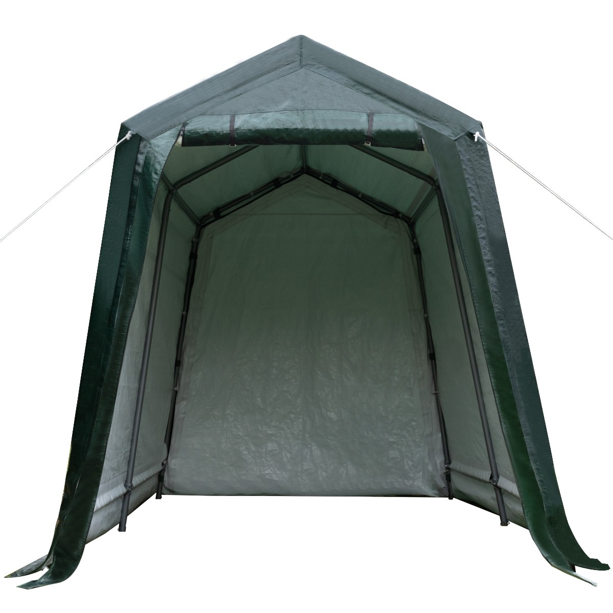 Costway 7'x12' Durable Patio Tent Carport Storage Shelter Shed Car Canopy Green