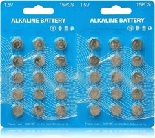 LR44 Batteries 30 Pack, L1154F AG13 357 303 SR44 A76 Premium Alkaline 1.5V Butto