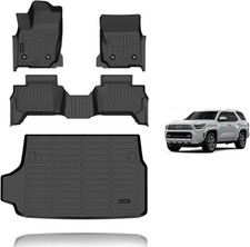 KELCSEECS 2025 Toyota 4Runner Floor Mats 5 Seat TPE Black