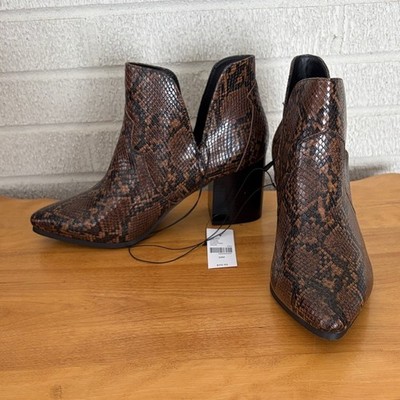 Lane Bryant Dream Cloud Cutout Ankle Boots Faux Snake Chunky Heel 11W NWT