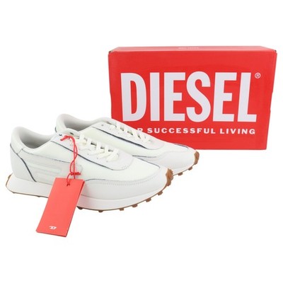 Diesel S-racer LC Herren Sneakers EU45 Weiß Wildleder Einzelheiten UVP 195