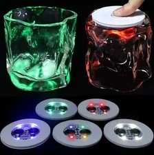 20pcs LED Drink Coaster Stickers – Flashing Bottle Mats for Party Decor - NEW