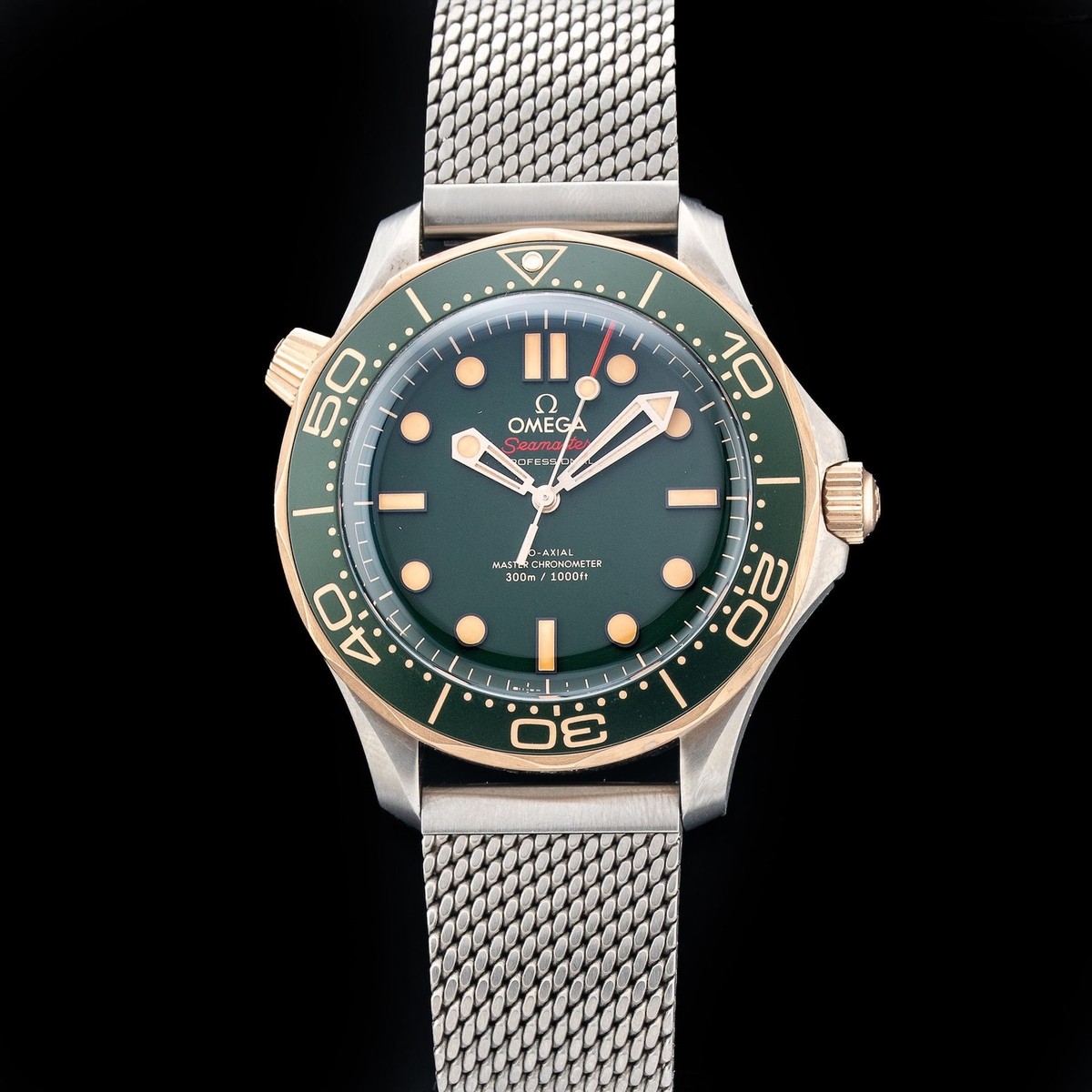 OWN #10　GOLD TITANIUM / LIGHT GREEN Omega Seamaster Diver 300M 210.90.42.20.10.001 42mm Titanium