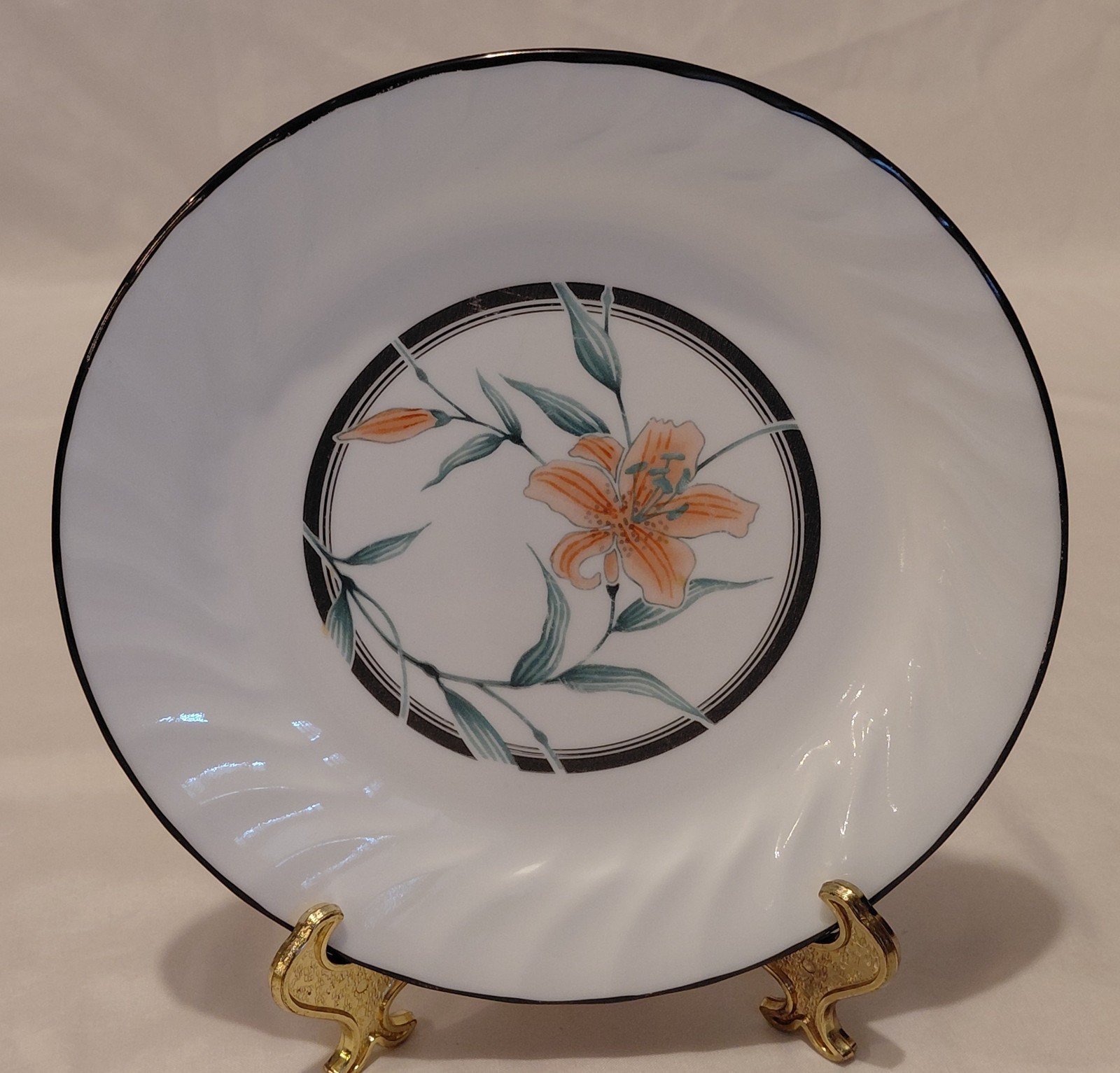 Vtg Retro Replacement Corelle Corning Tiger Lilly Dessert Bread Plate 1970's