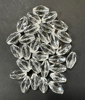 Chandelier Sconce Pendants Olive Shape Glass Cut Bead Strings 31mm x 17mm 30 pcs