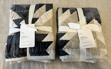 Pottery Barn AUBREY VELVET PATCHWORK King Shams ~Set of 2~ NEW