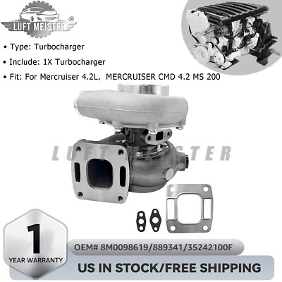 New Turbocharger 8M0098619 For MERCRUISER CMD QSD 4.2 S200W 889341 35242100F