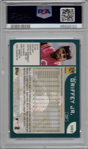 2001 Topps #593 Ken Griffey Jr. Baseball Card Reds Graded PSA 8 NM-MT - Picture 2 of 2