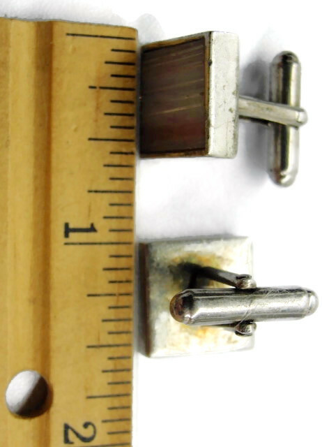 Cuff Links Square White Copper Flake Cufflink Vin… - image 10